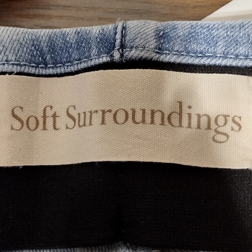 Soft Surroundings The Ultimate Braided Knot Ankle Jeans Womens M Blue Pull On - Picture 9 of 12